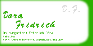 dora fridrich business card